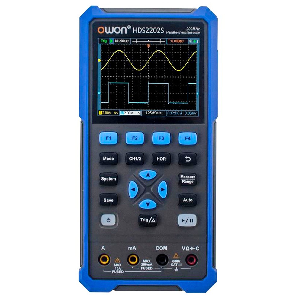 

OWON HDS2202S 3 in 1 Digital Oscilloscope Multimeter Signal Generator, 200MHz Bandwidth, 1GSa/s Sampling Rate, 20000 Counts - UK Plug