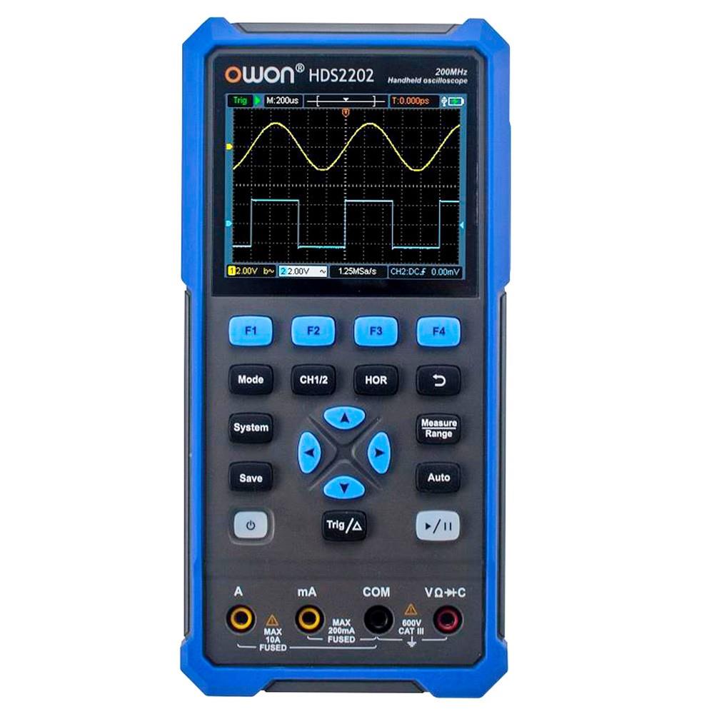 

OWON HDS2202 2 in 1 Digital Oscilloscope Multimeter, 200MHz Bandwidth, 1GSa/s Sampling Rate, 20000 Counts - EU Plug