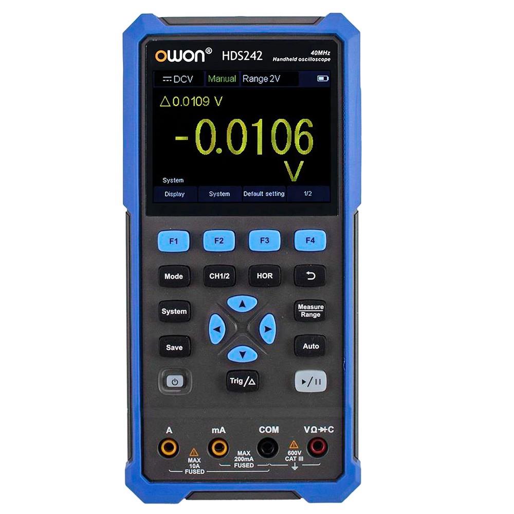 OWON HDS242 2 in 1 Digital Oscilloscope Multimeter, 40MHz Bandwidth, 250MSa/s Sampling Rate, 20000 Counts - UK Plug