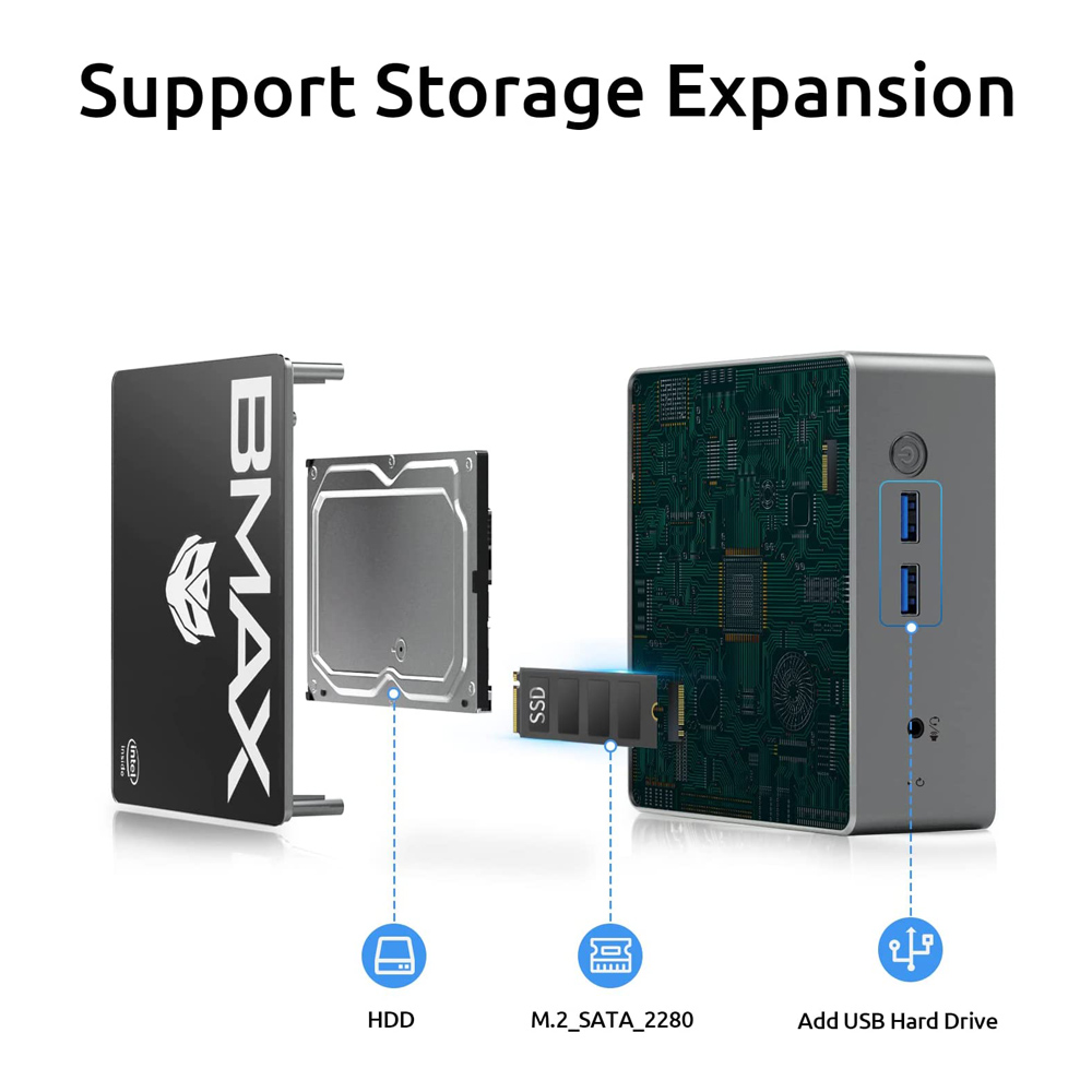 BMAX B2 Pro Mini PC 8GB RAM 256GB SSD US