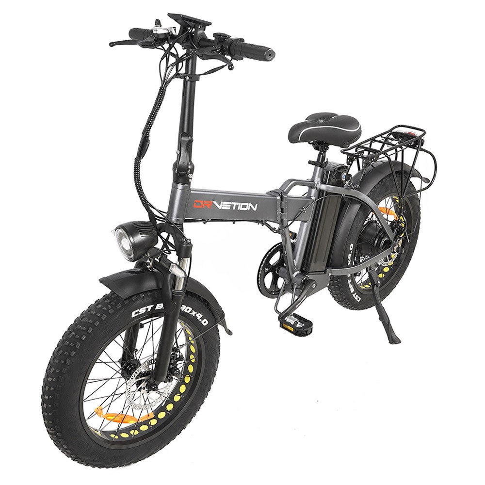 DrveTion AT20 Folding Electric Bike 20*4.0 inch Fat Tire 750W Motor 45km/h Max Speed 48V 15Ah Samsung Battery 60-90km Range Disc Brake