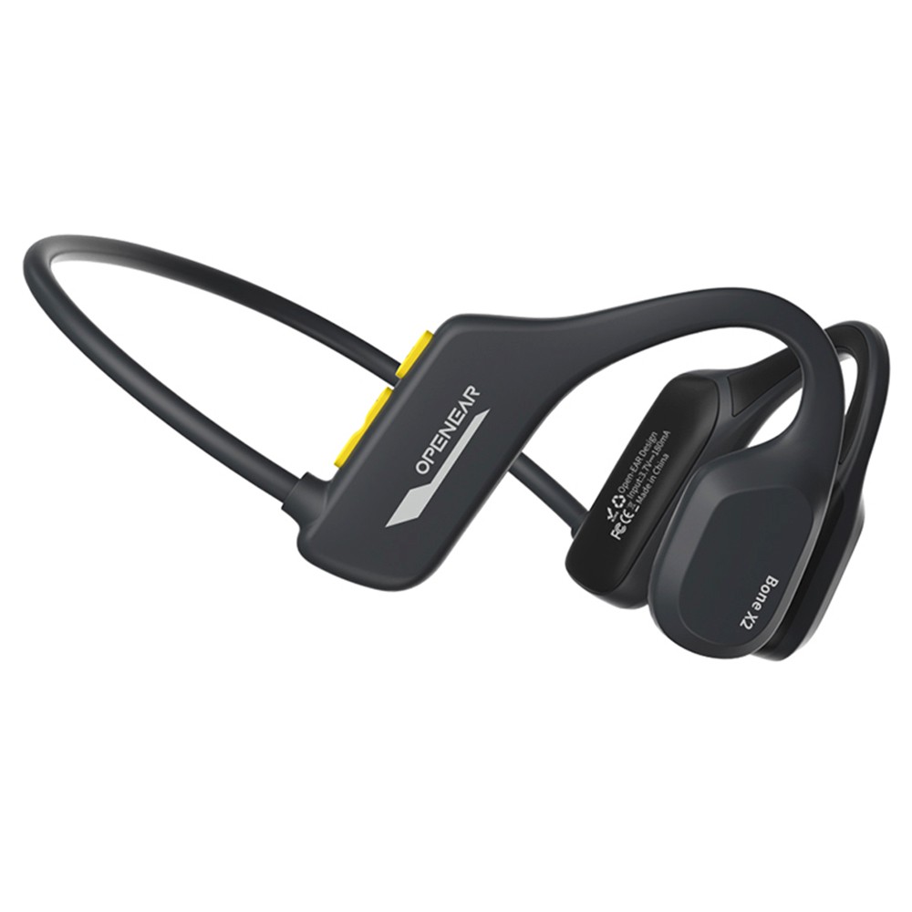 Coowoo BONE-X2 Bone Conduction Headphone for Swimming, IP68 Waterproof, Bluetooth 5.2, 8GB Storage - Black
