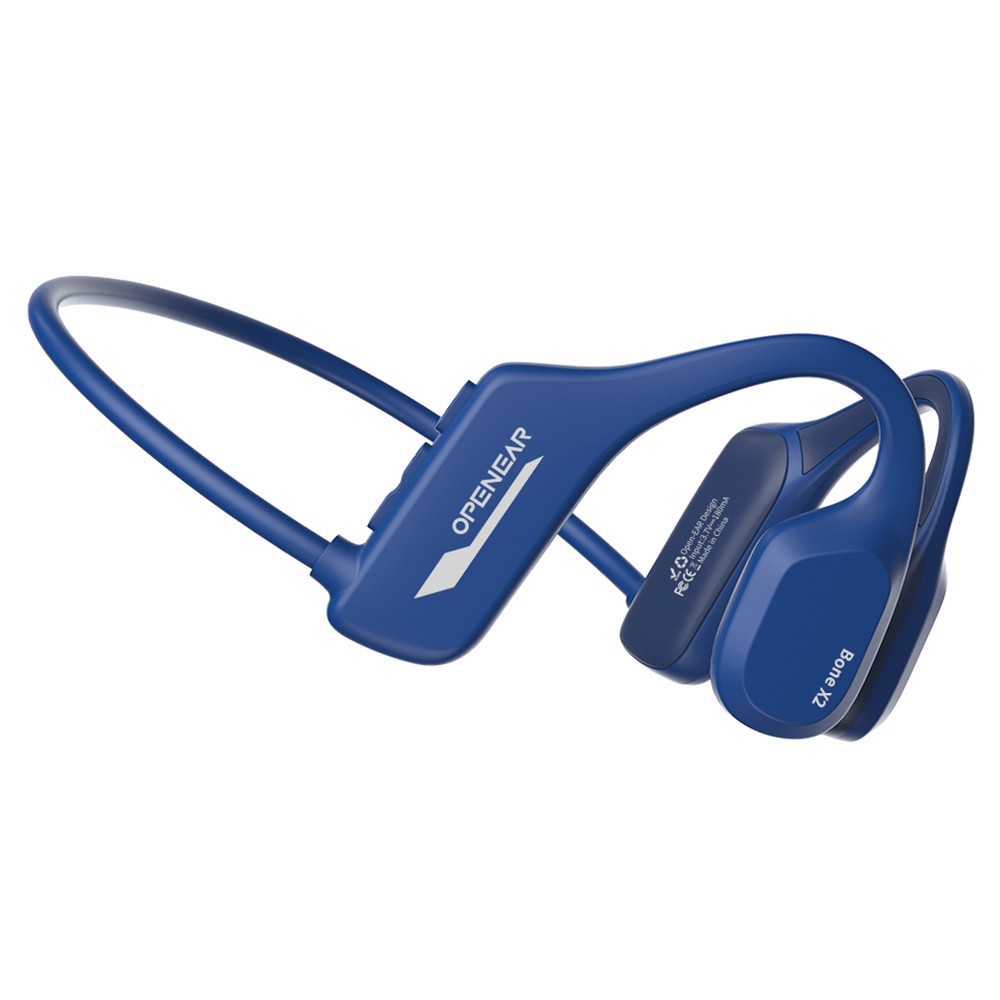 Coowoo BONE-X2 Bone Conduction Headphone for Swimming, IP68 Waterproof, Bluetooth 5.2, 8GB Storage - Blue