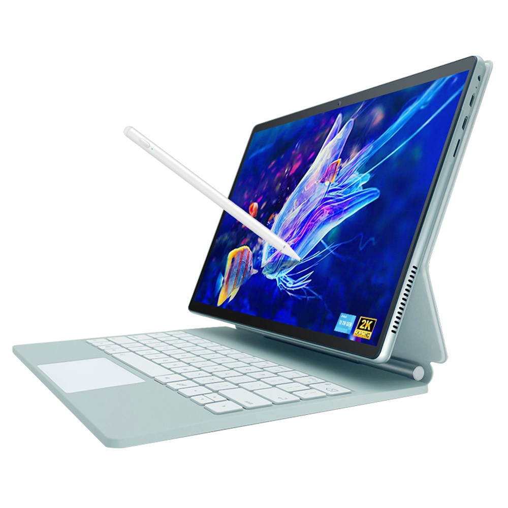 DERE T30 PRO 2-in-1 Laptop 13 inch 2K IPS Touch Screen, Tablet PC/Magic Keyboard + Stylus Pen, 16GB DDR4 1TB SSD Windows 11 Pro, 2.4G & 5G WiFi - Green