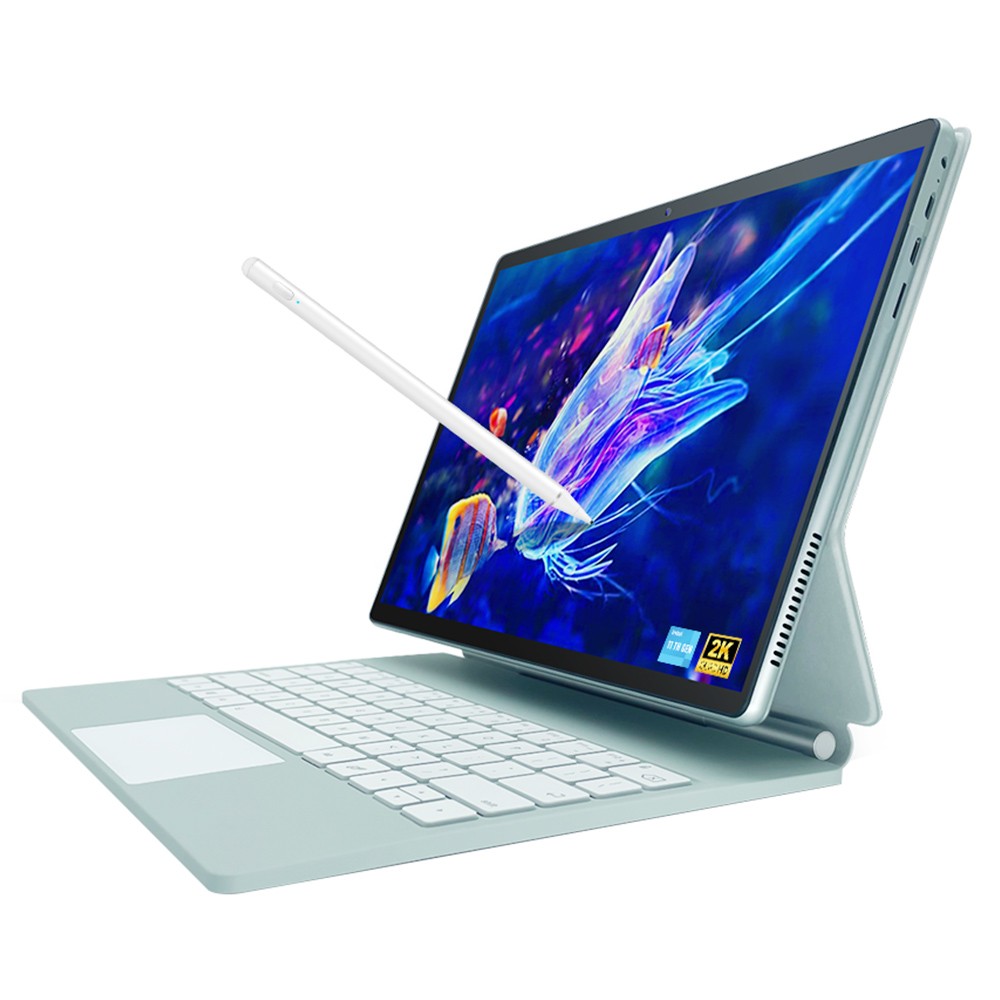 DERE T30 PRO 2-in-1 Laptop 13 inch 2K IPS Touch Screen, Tablet PC/Magic Keyboard + Stylus Pen, 16GB DDR4 512GB SSD Windows 11 Pro, 2.4G & 5G WiFi - Green