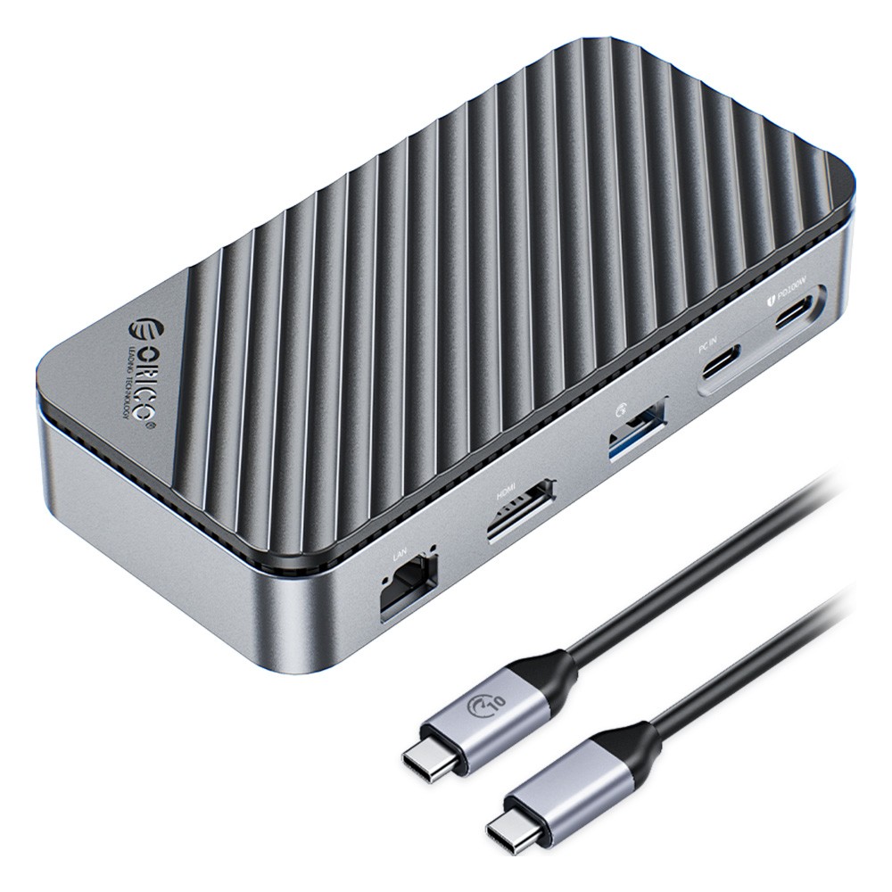 

ORICO DPM2P9-BK Docking Station with M.2 SSD Enclosure, 10Gbps, USB-C, 4K Output, RJ45 1000Mbps for MacBook