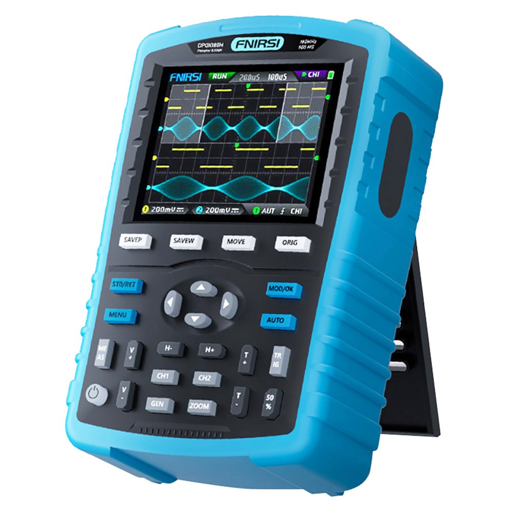 FNIRSI DPOX180H 2 in 1 Handheld Phosphor Digital Oscilloscope, DDS Signal Generator, 2 Channels, 180MHz Bandwidth, 500MSPS Sampling Rate - US Plug