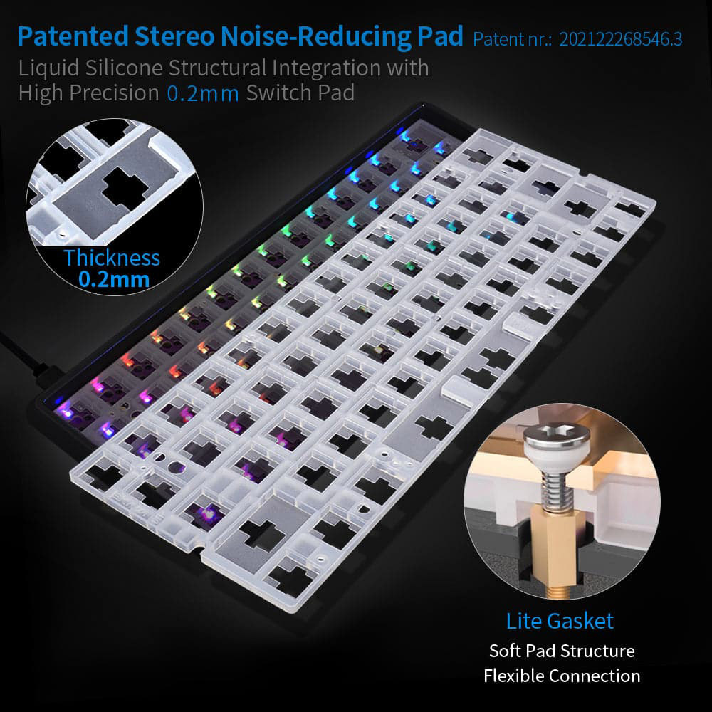 Skyloong GK61 Lite Keyboard Barebone White