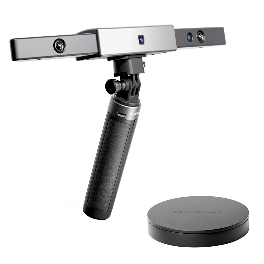 Revopoint RANGE 3D Scanner Premium Edition, 0.1mm Single-Frame Precision, 0.3mm Point Distance, 800mm Scan Distance, Up to 18fps Scan Speed, Large Object Scanning, Minimum Scan Volume 50x50x50mm, with Large Turntable