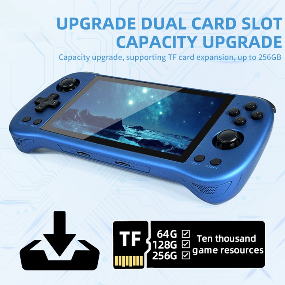 Powkiddy X55 Handheld Game Console 64GB TF Card Blue