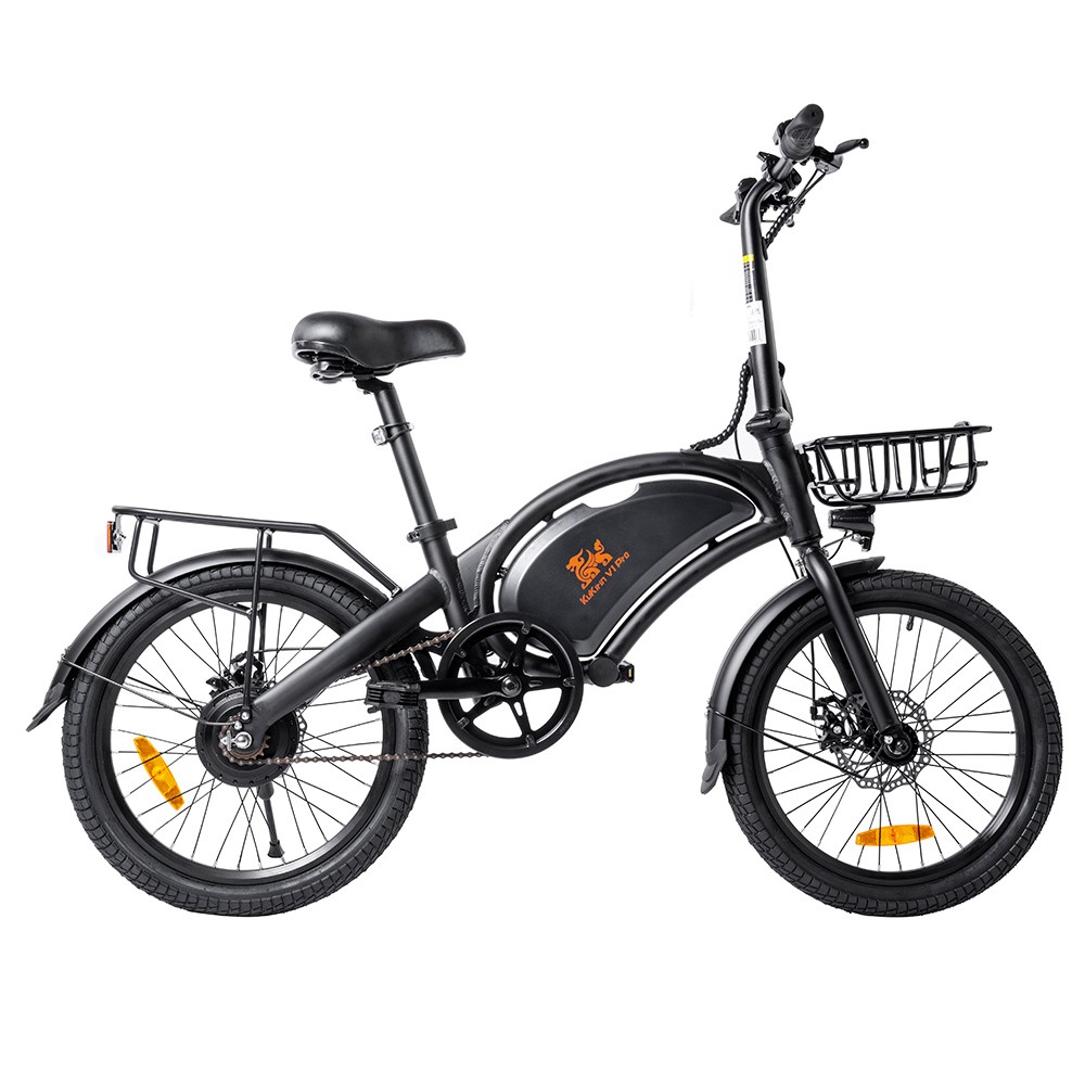 

KuKirin V1 Pro Electric Bike 20 inch Tires 48V 350W Motor 45km/h Max Speed 7.5Ah Battery 45km Range 120kg Max Load Dual Disc Brake + Electric Brake with Front Basket & Rear Rack, Black