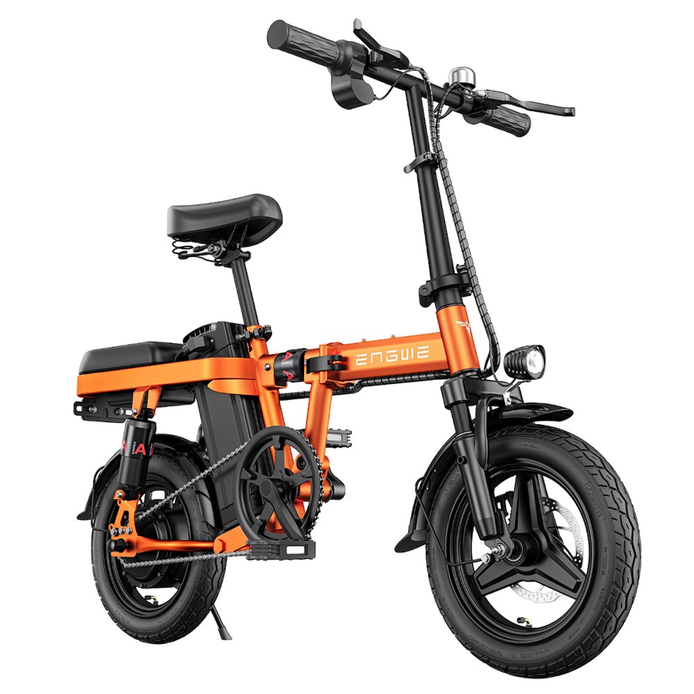 

ENGWE T14 14 Inch Folding Electric Bike 250W Mini Electric Bike 25km/h City Commuter 48V 10AH Removable Lithium Battery Portable and Easy to Store - Orange
