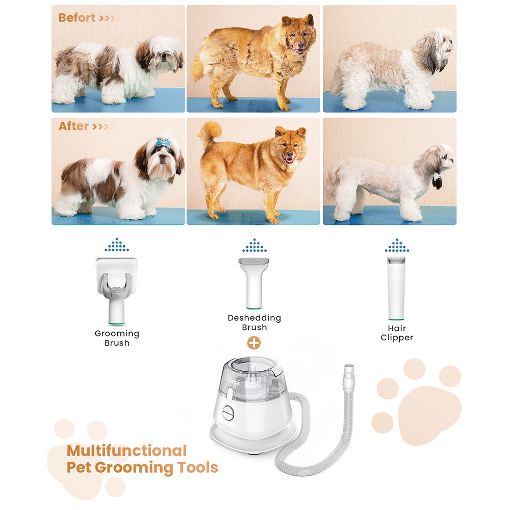 INSE P20 Pro Grooming Kit Pet Hair Clipper Vacuum for Pets Europe