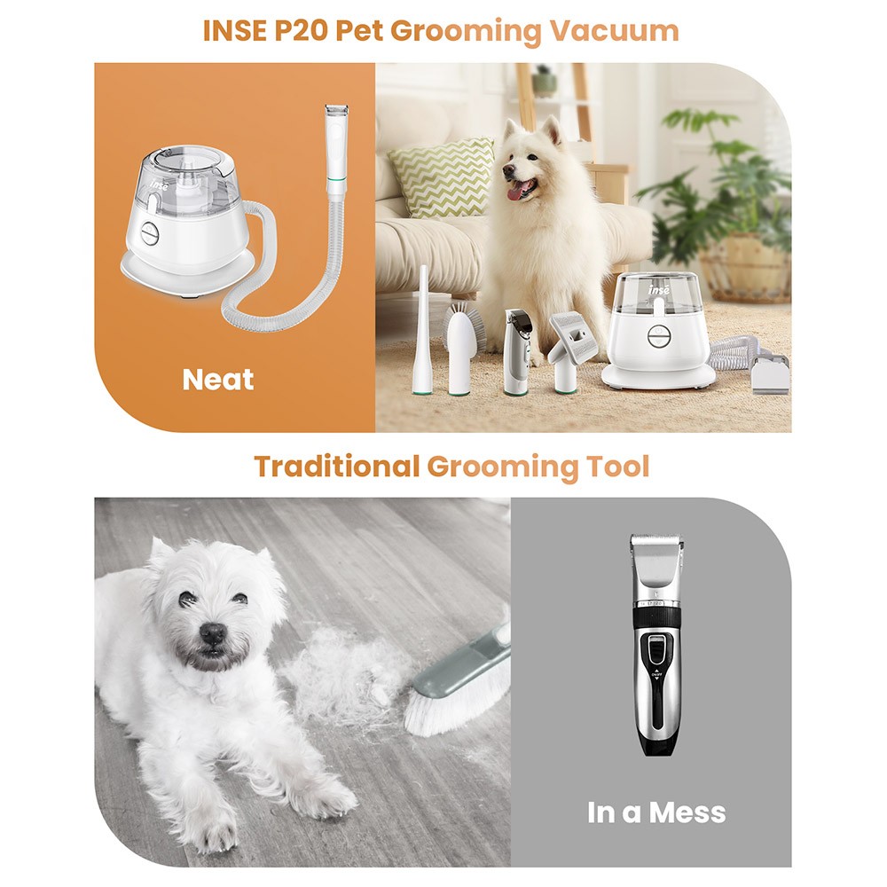 INSE P20 Pro Grooming Kit Pet Hair Clipper Vacuum for Pets Europe