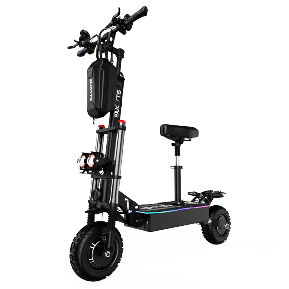 

DUOTTS D88 Electric Scooter 11 Inch Off-Road Tires 2800W*2 Dual Motor 85Km/h Max Speed 60V 38Ah Battery for 100KM Range 150KG Load Double Absorbers with Seat, Black