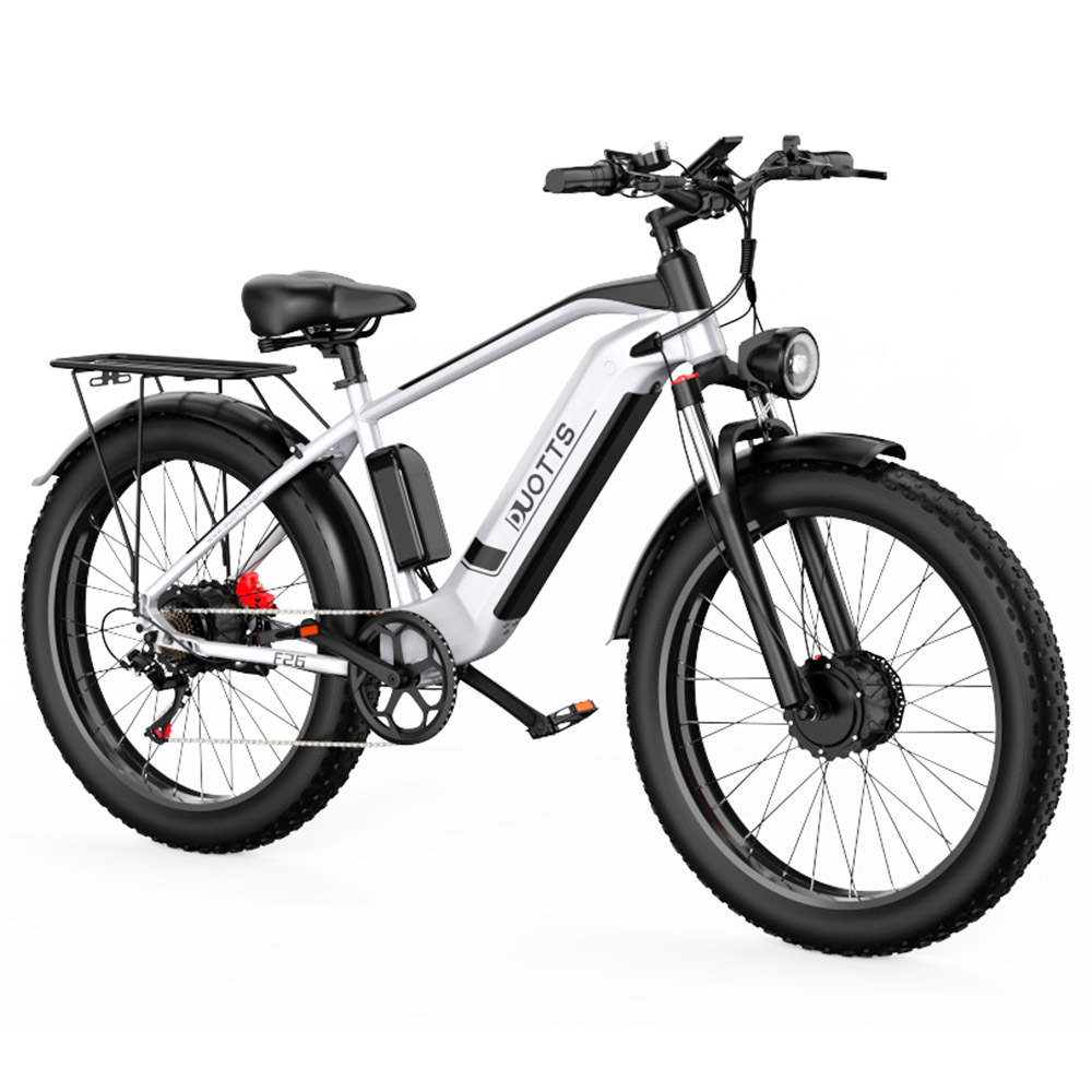 DUOTTS F26 Electric Bike 26 Inch 55Km/h 20Ah 750W*2 Dual Motors Silver