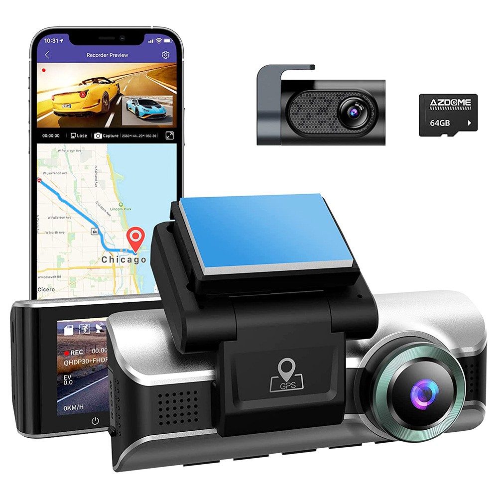 Caméra de tableau de bord AZDOME GS63H 4K Wi-Fi et GPS intégrés 64 Go
