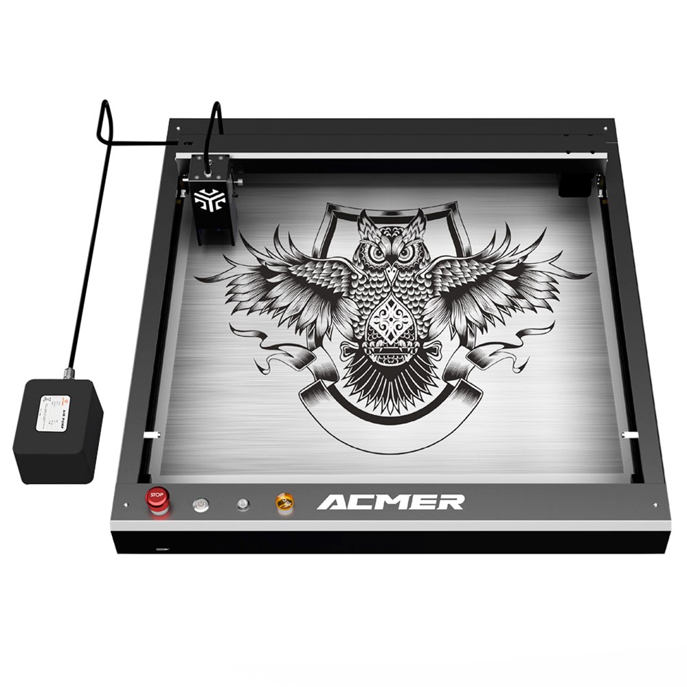 ACMER P2 10W Laser Engraver Cutter, Fixed Focus, Engraving at 30000mm/min, Ultra-silent Auto Air Assist, 0.01mm Engraving Accuracy, iOS Android App Control, 420*400mm