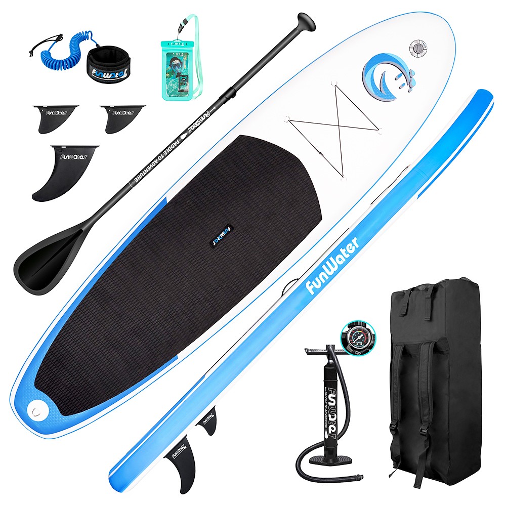 

Funwater Smilling Face 335x82x15cm Inflatable Stand Up Paddling Board Adjustable Maximum Load 150kg with Accessor