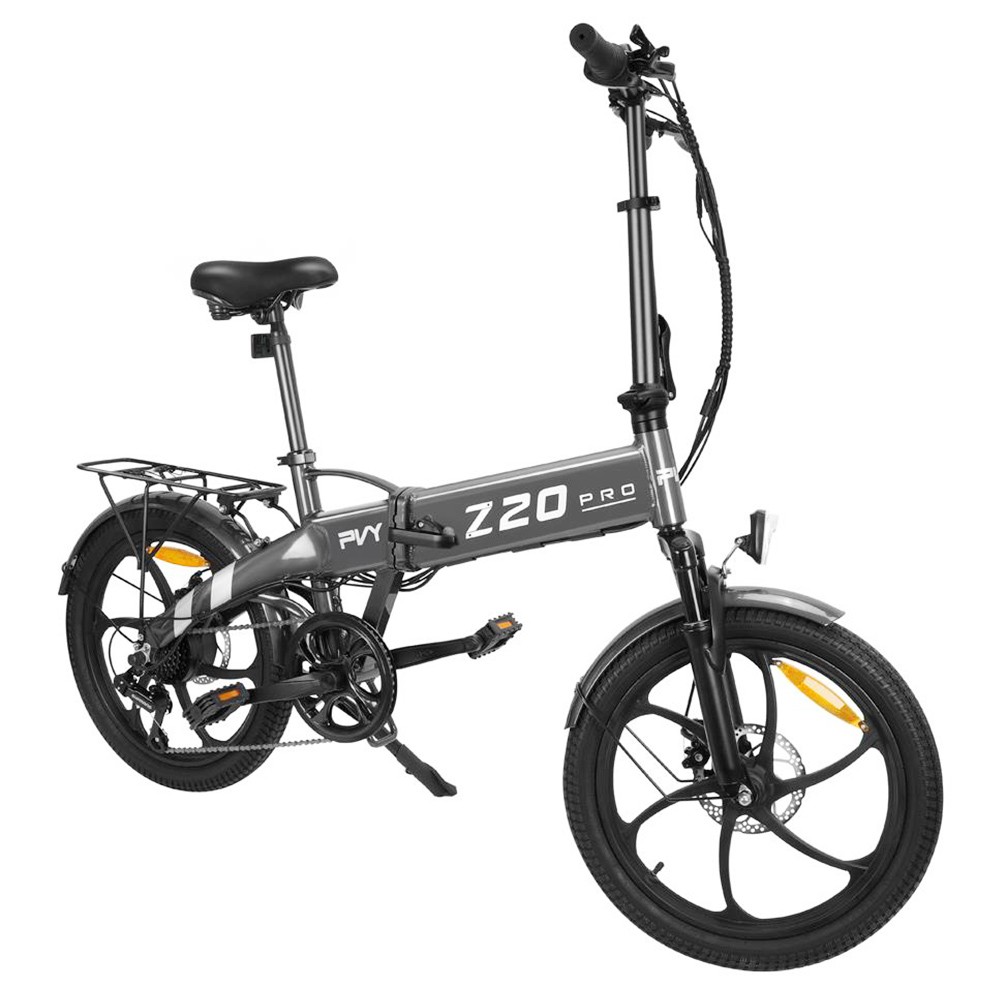 

PVY Z20 Pro Electric Bike 250W Hub Motor 25 km/h Max Speed 36V 10.4Ah Removable Battery 80-100km Range LCD Display - Grey