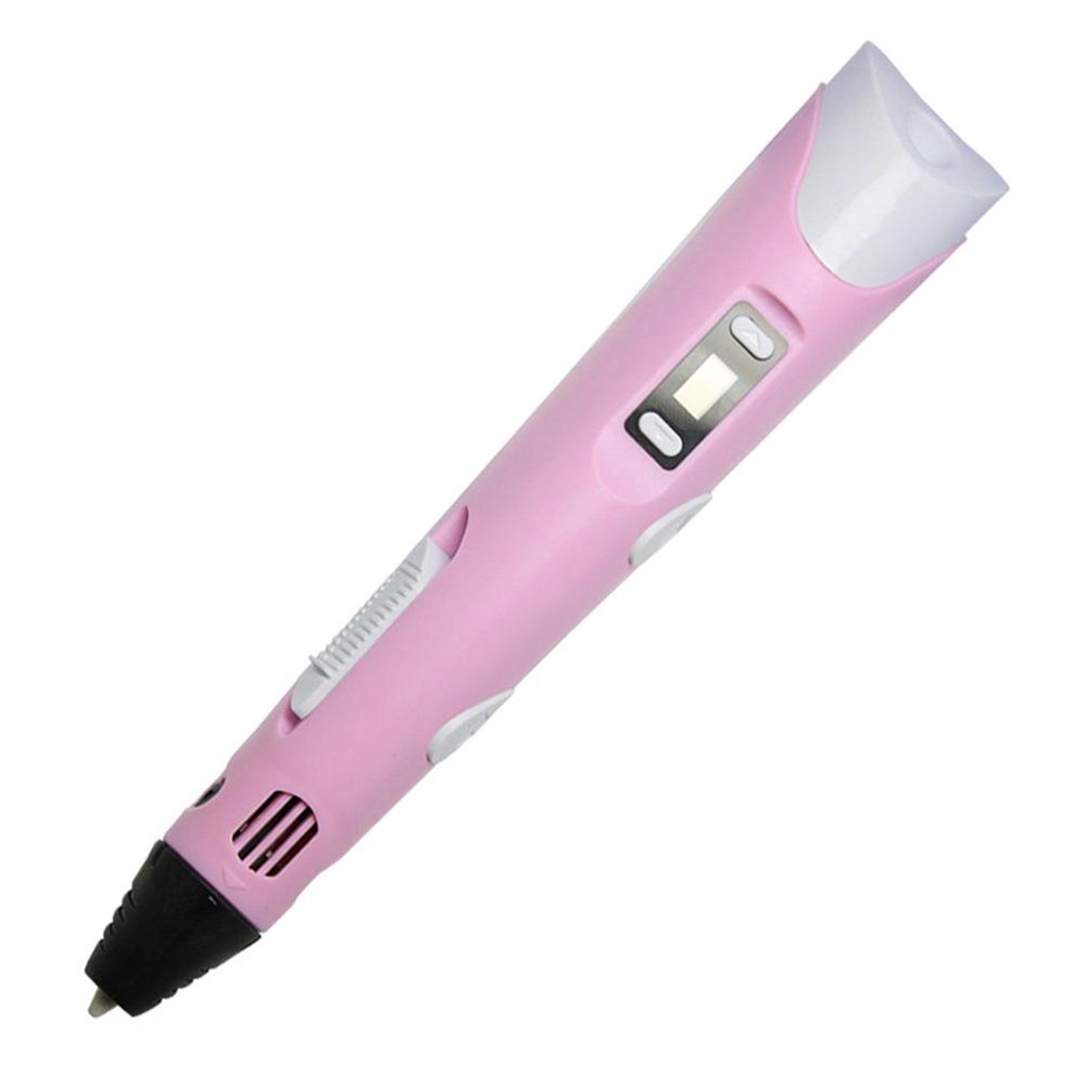 

ABS/PLA 3D Printing Pen, 0.7mm Nozzle, Adjustable Printing Speed, LCD Screen - Pink