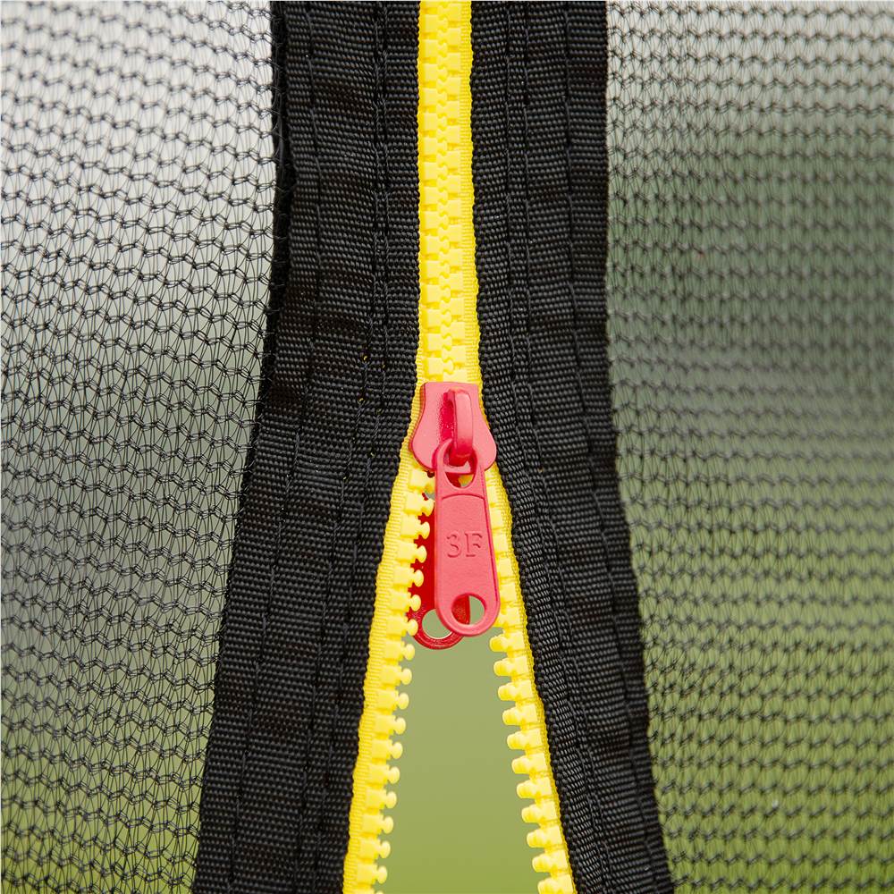 10FT  Trampoline with Basketball Hoop Inflator and Ladder(Inner Safety Enclosure) Green