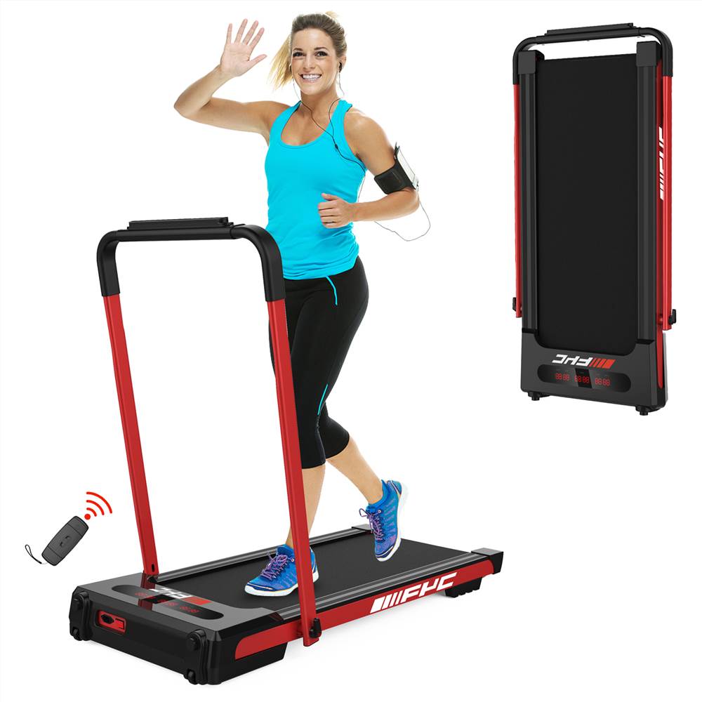 

FYC 2 in 1 Under Desk Treadmill - 2.5 HP Folding Treadmill for Home, Installation-Free Foldable Treadmill Compact Electric Running Machine, Remote Control & LED Display Walking Running Jogging, Red