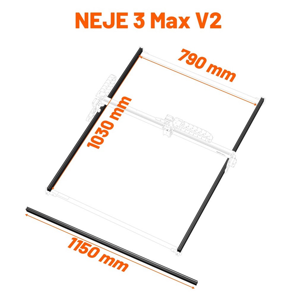 NEJE 1150mm Y-Axis Extension Rod Kit