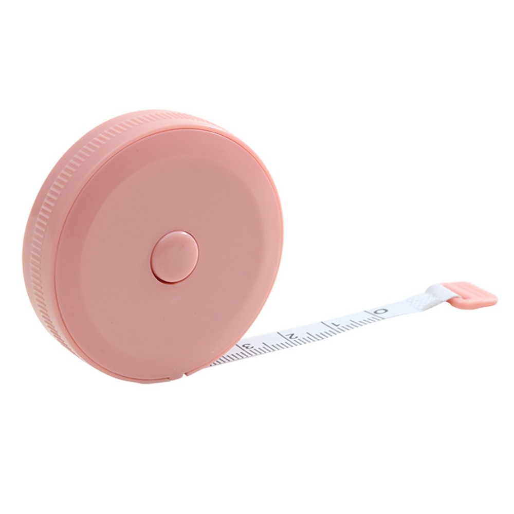 

150cm Round Plastic Tape Measure, Automatic Telescopic - Pink