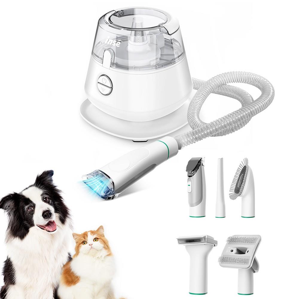 

INSE P20 Dog Clipper with Pet Hair Vacuum Cleaner With 5 Proven Care Tools, White
