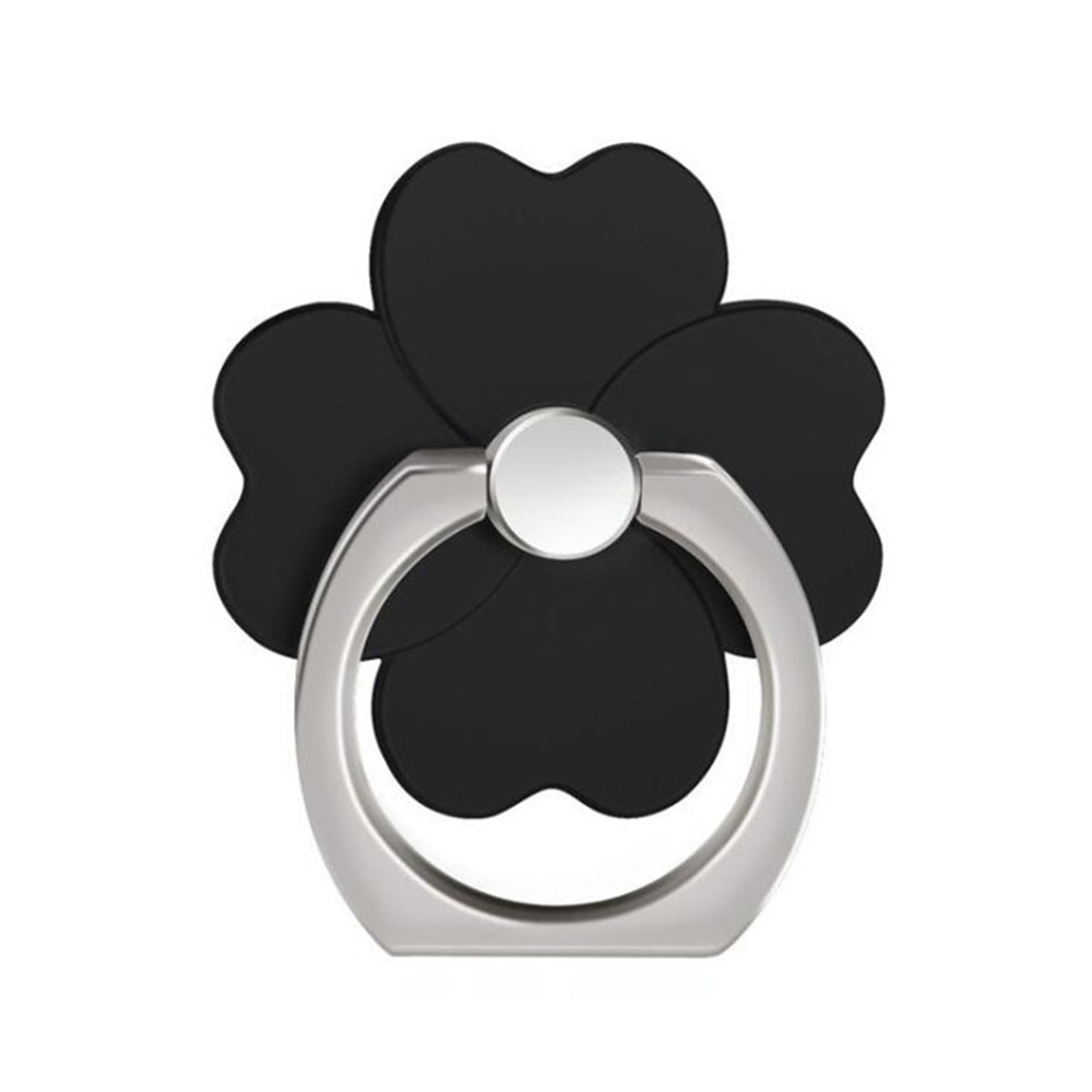 4-Leaf Clover Mobile Phone Ring Holder - Black