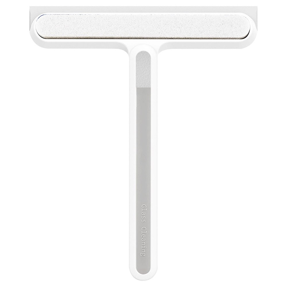 

Multi-Purpose Glass Cleaning Brush with Handle for Window, Shower Door, Car Windshield - White