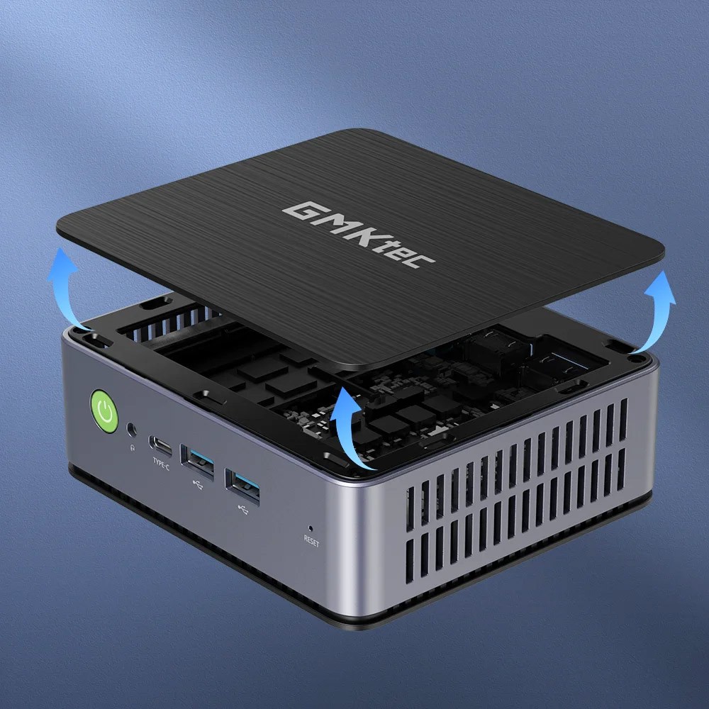 AOOSTAR GOD57 Mini PC, AMD Ryzen 7 5700U 8 Cores Up to 4.3GHz, 32GB RAM 1TB SSD, WiFi 6 Bluetooth 5.2, HDMI/DP/Type-C 4K@60Hz Triple Display, 2*USB 3.2 2*USB 2.0, 1*1000M RJ45 1*2.5G RJ45, 1*3.5mm Headphone Jack, RGB Light, 65W Charging – EU Plug