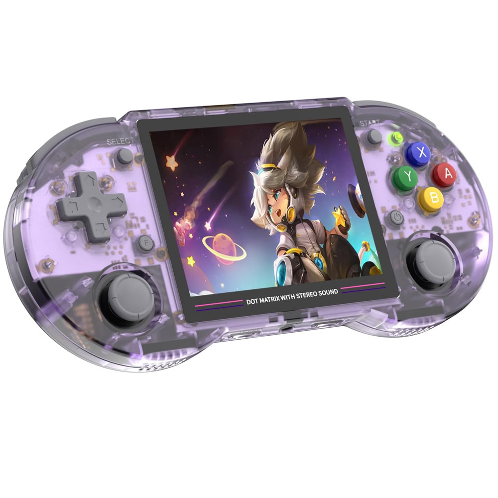 

ANBERNIC RG353PS Game Console, 128GB TF Card, 16GB Linux, 1GB LPDDR4, HDMI Output - Transparent Purple