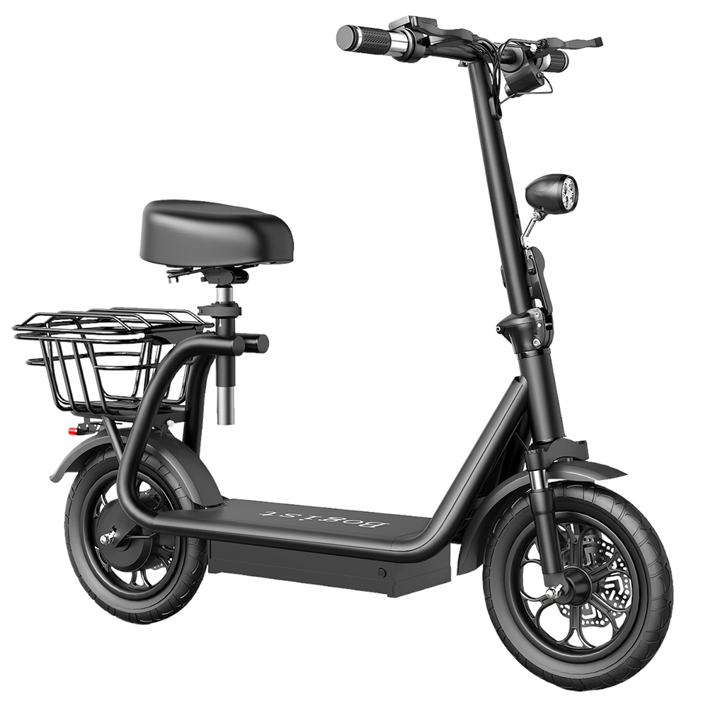 BOGIST M5 Pro Folding Electric Scooter 12 Inch Pneumatic Tire 500W Motor Max Speed 40Km/h 48V 11Ah Battery Smart BMS Disc Brake 30KM Long Range with Seat for Commute and Travel - Black