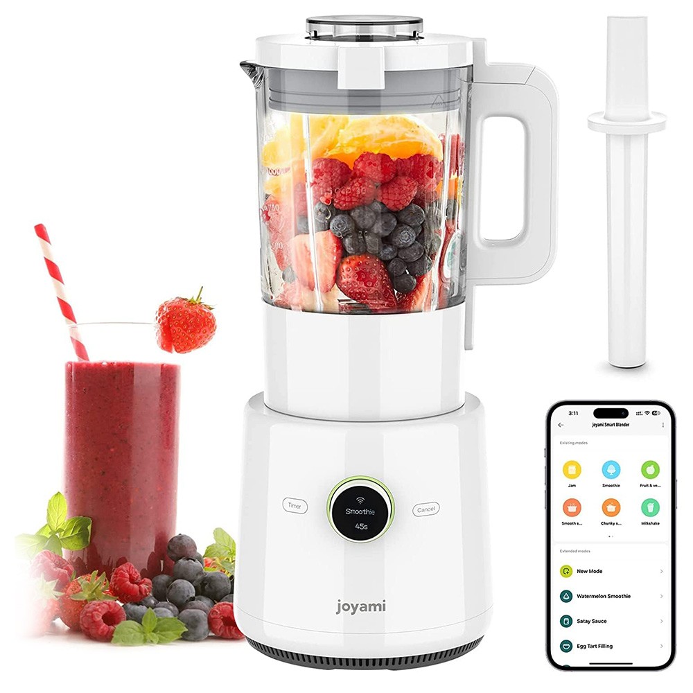 JOYAMI JDD01M Multifunctional Countertop Blender, 1.6L Capacity, 9 Speed, Hot & Cold Functions, Self-Cleaning Smart Stand Mixer, App Control, BPA-Free - White