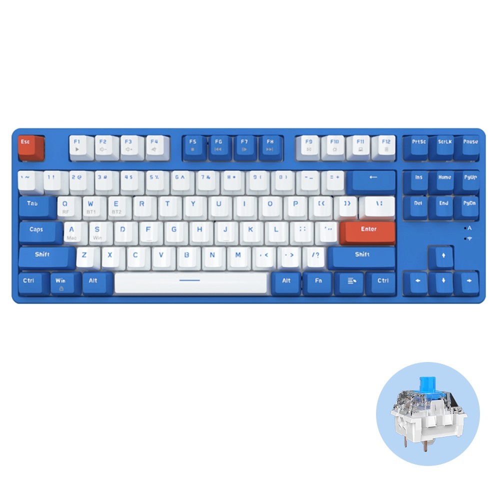 

Ajazz AK871 87 Keys Wireless Dual-mode TKL Mechanical Keyboard - Blue Switch, Black