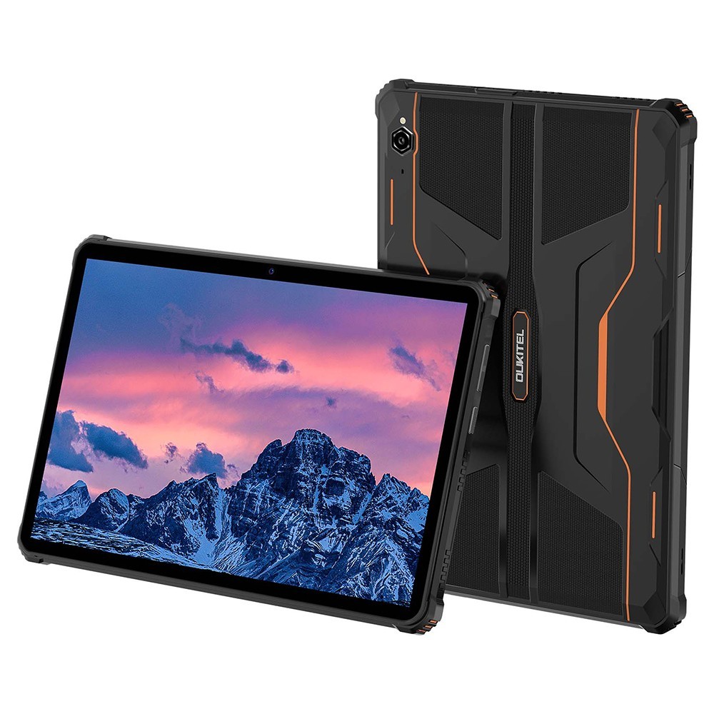 

OUKITEL RT5 Rugged Android 13 Tablet, 10.1 Inch 1920x1200 FHD, MTK MT8788 Octa Core 2.0GHz, 14GB RAM 256GB ROM, 16MP Front&Rear Camera, Dual 4G SIM, GPS/GALILEO/GLONASS, Wi-Fi BT TF, 11000mAh Battery 33W Fast Charging, Water/Dust/Shock-proof - Orange