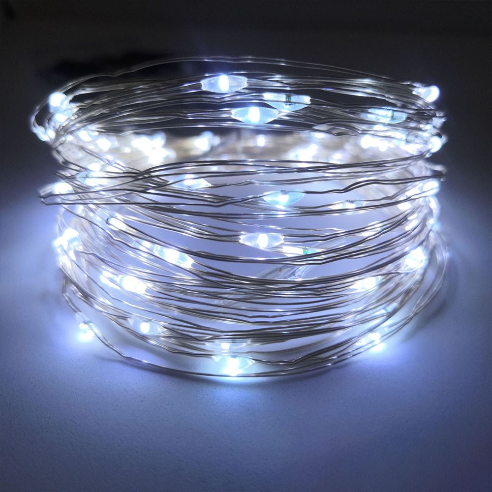 

LED String Lights Flashing Fairy Lights for Bedroom Christmas Wedding Halloween Decoration, 1m 10 lights, White Light