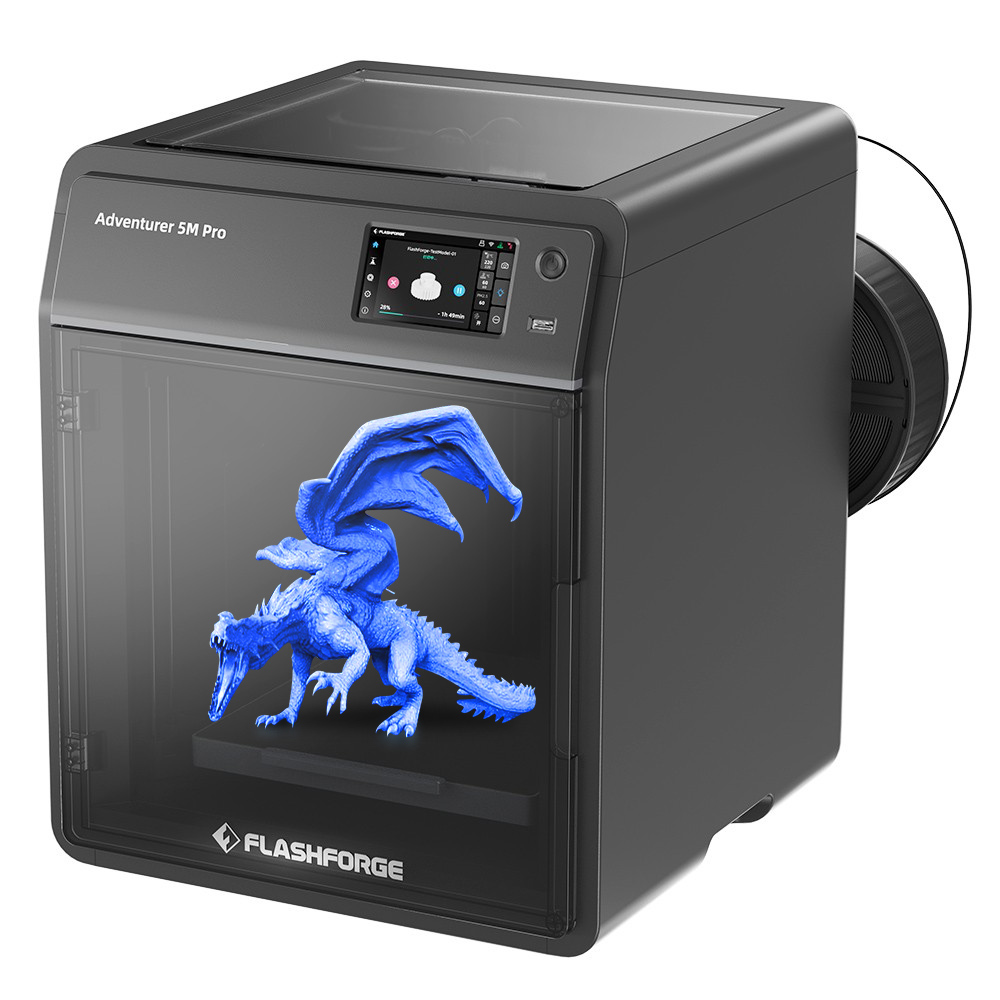 Flashforge Adventurer 5M Pro 3D Printer, Auto Leveling, 600mm/s Max Printing Speed, Remote Camera Monitoring, Filament Runout Reminder, Dual Air Filtration System, Automatic Shutdown, 50dB Silent Printing, WiFi Connection, 220x220x220mm