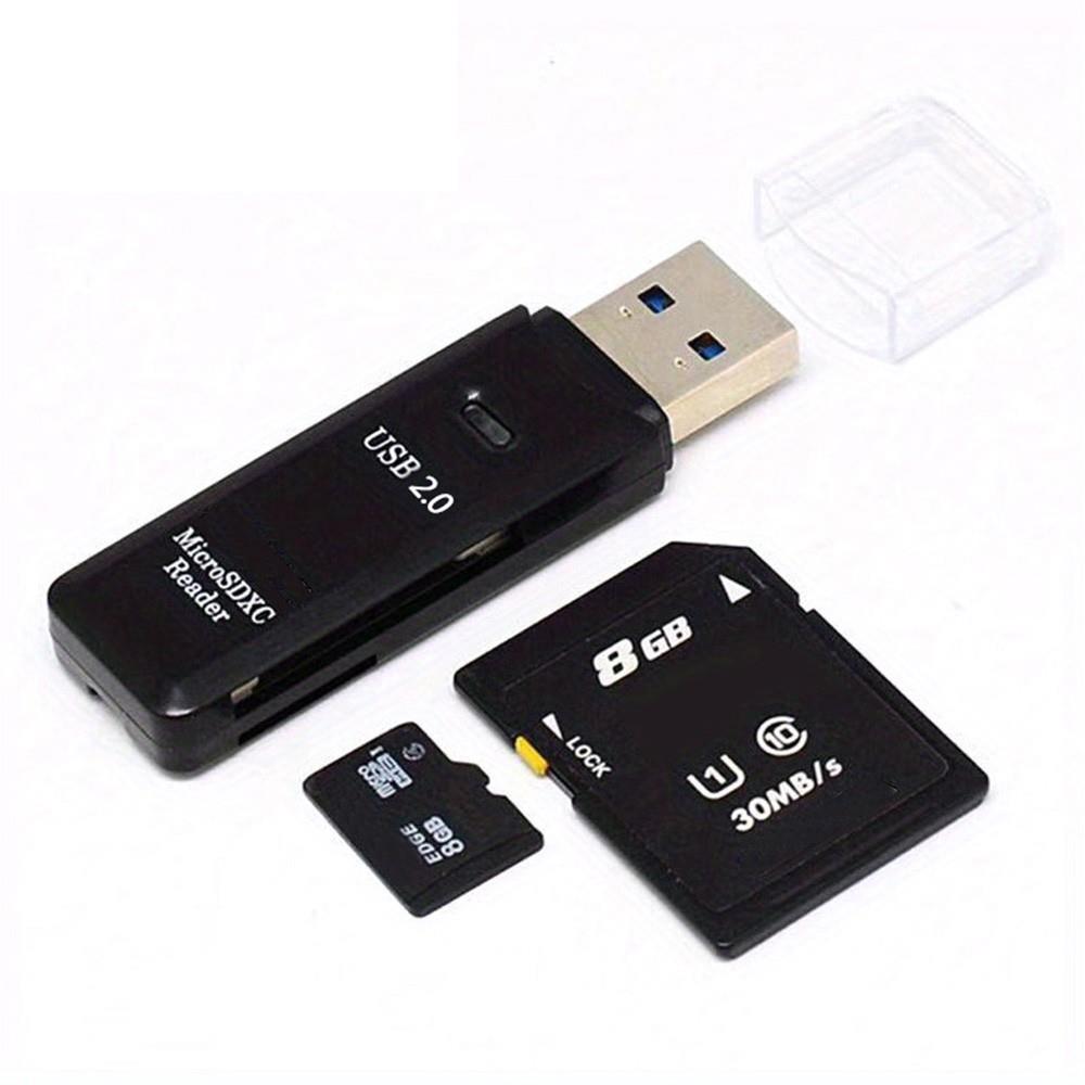 

USB 2.0 SD Card Reader 5Gbps Transmission Speed for TV, Laptop, Computer, Camera - Black