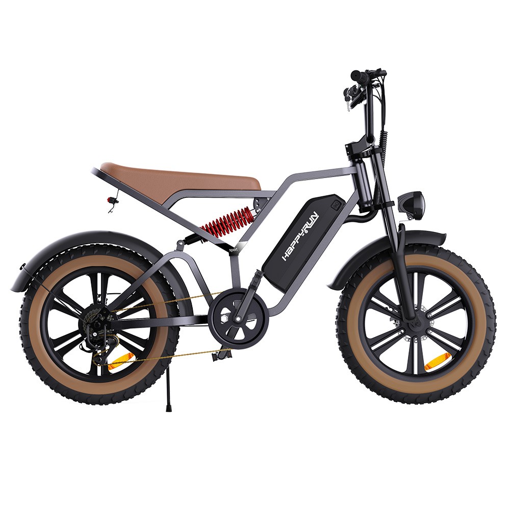 HAPPYRUN G60 Electric Bike 20*4.0 inch Fat Tire 48V 750W Brushless Motor 48V 18Ah Removable Battery 50km/h Max Speed  Shimano 7-Speed Gear