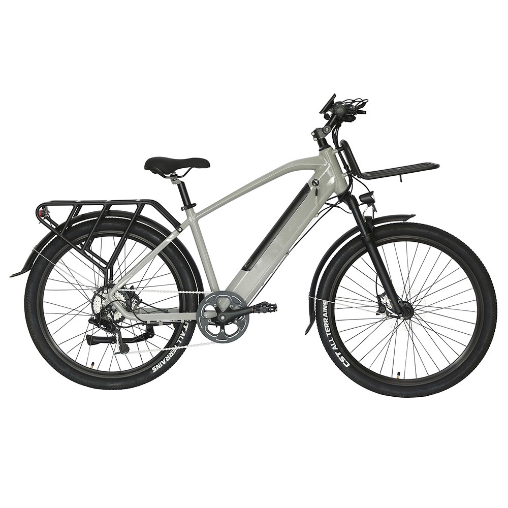 Heda T16 Electric Bike 27.5 inch Tire 48V 500W Motor 48V 10.4Ah Battery 25km/h Speed Hydraulic Brake without Throttle - Grey