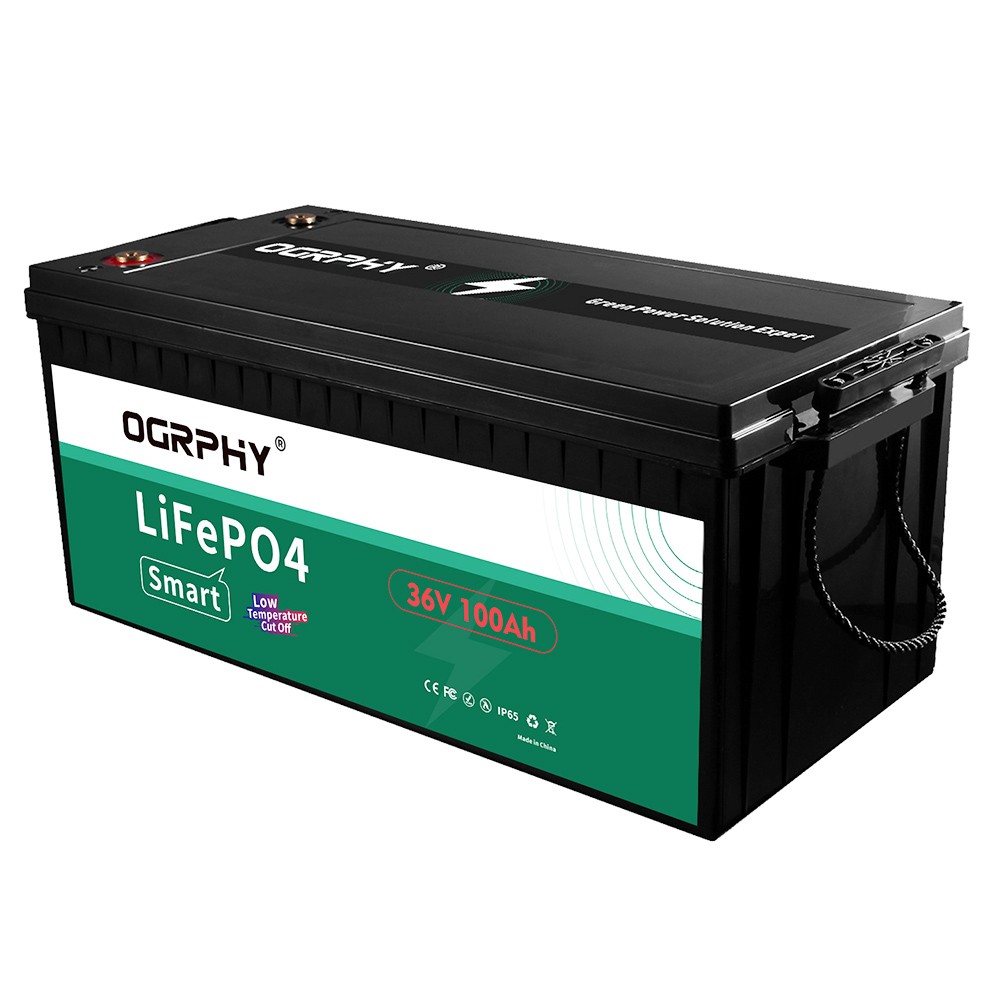 

OGRPHY LiFePO4 36V 100Ah Lithium Battery, 3840Wh Energy, 5000 Deep Cycles, Built-in 150A BMS