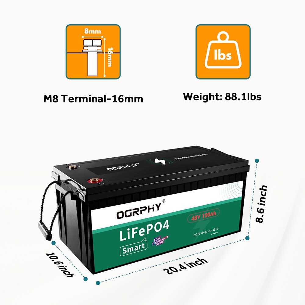 OGRPHY LiFePO4 48V 100Ah Lithium Battery | United States