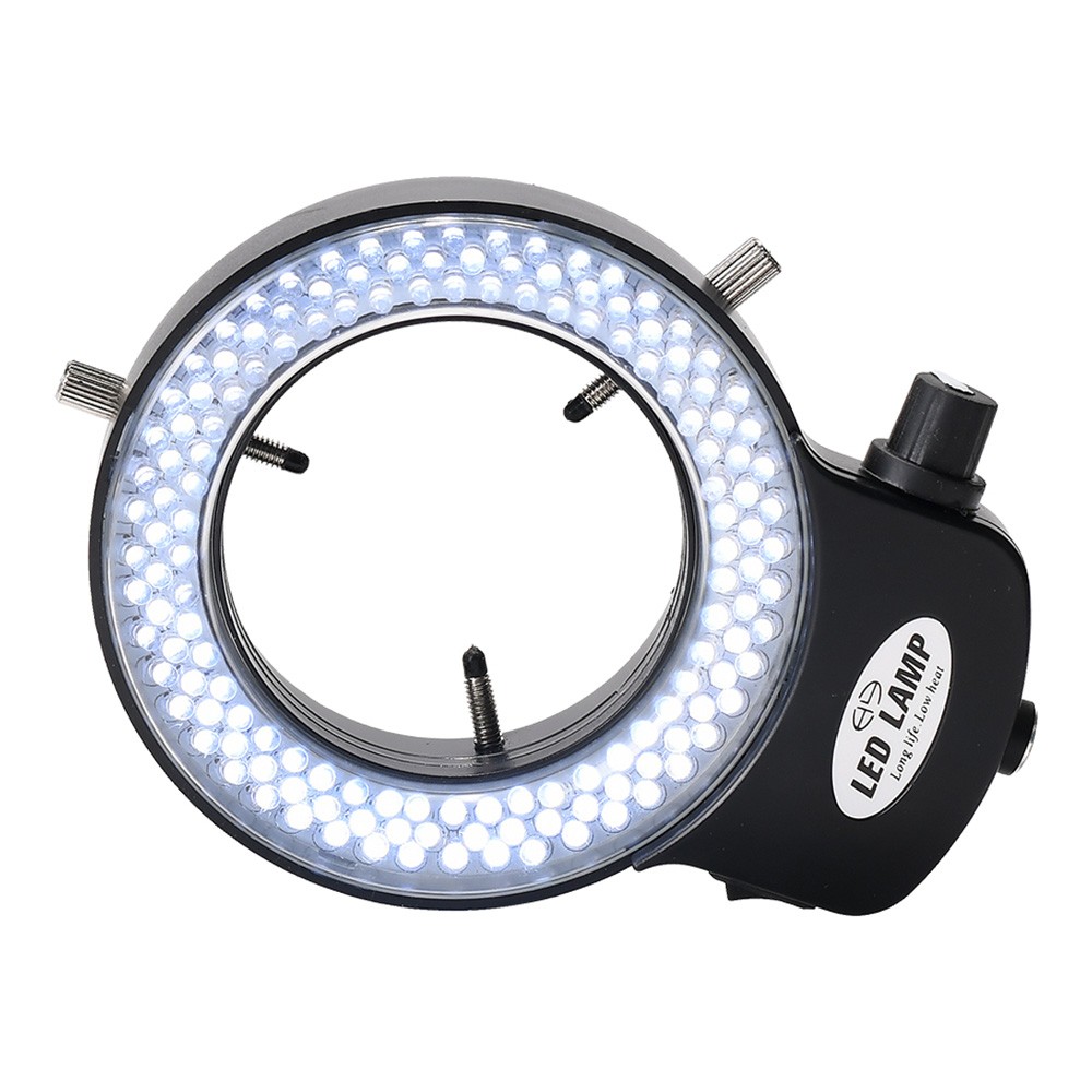 HAYEAR MC-209 LED Ring Light with 144 Lamp Beads for Industry Stereo Microscope Digital Camera Magnifier - Black, EU Plug