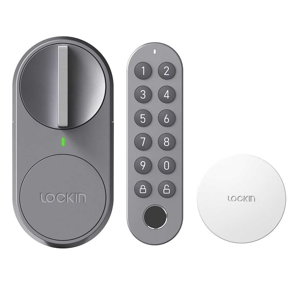 

Lockin G30 Smart Door Lock,6-in-1 Quick Keyless Entry Door Lock with App, WiFi, Bluetooth, Fingerprint and Keypad, Compatible with Alexa & Google, Easy-Install Smart Lock, Grey