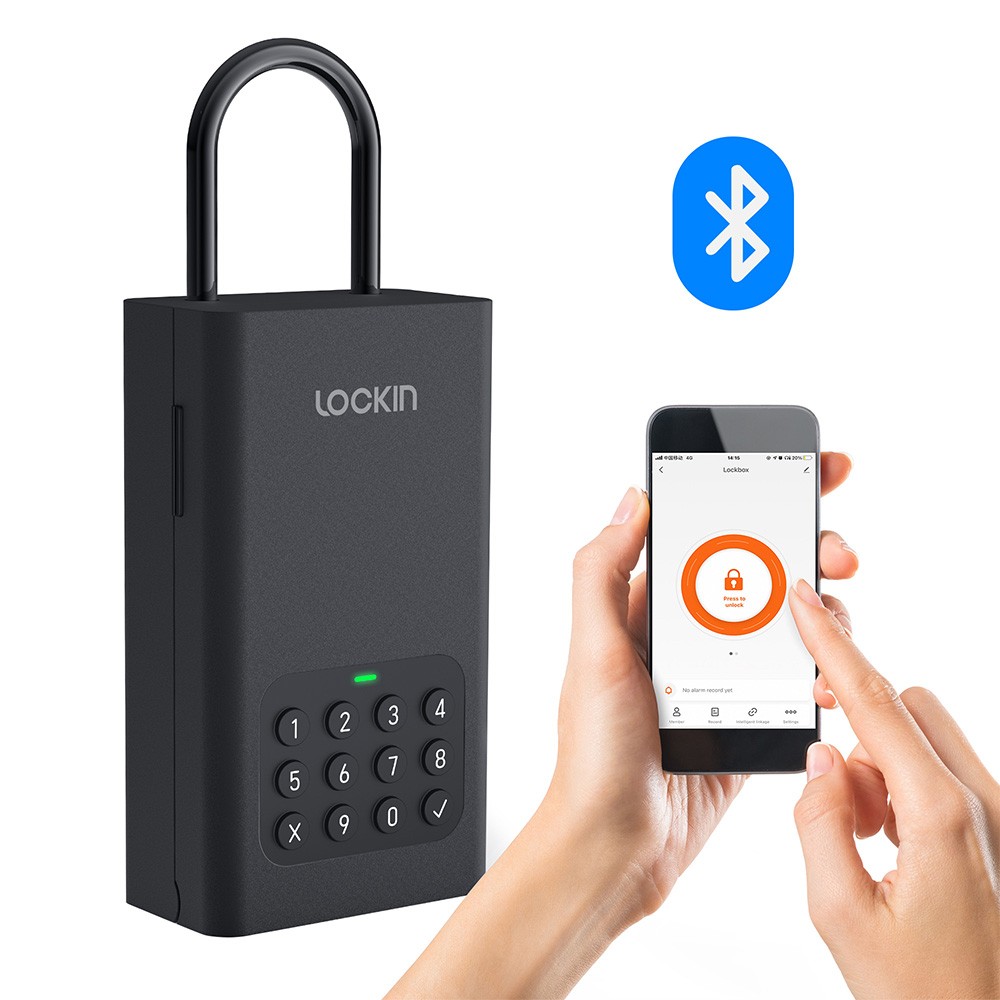 

Lockin L1 Smart Lockbox, 30 Groups Password Capacity, Bluetooth & PIN Code Unlock, App Control, Large Internal Cavity, Alloy Box IPX5 Waterproof
