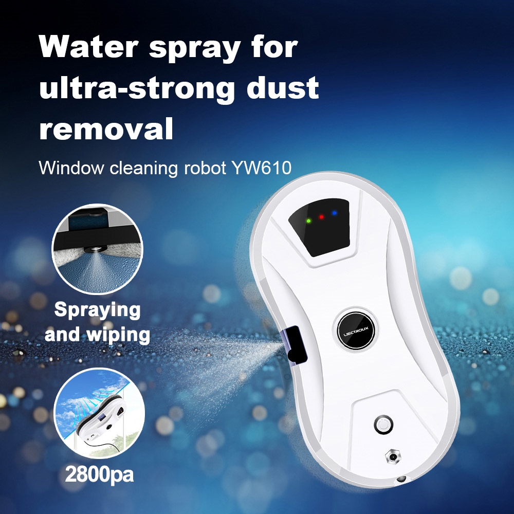 LIECTROUX YW610 Robotwisser met ultrasone watersproeier, droog en nat