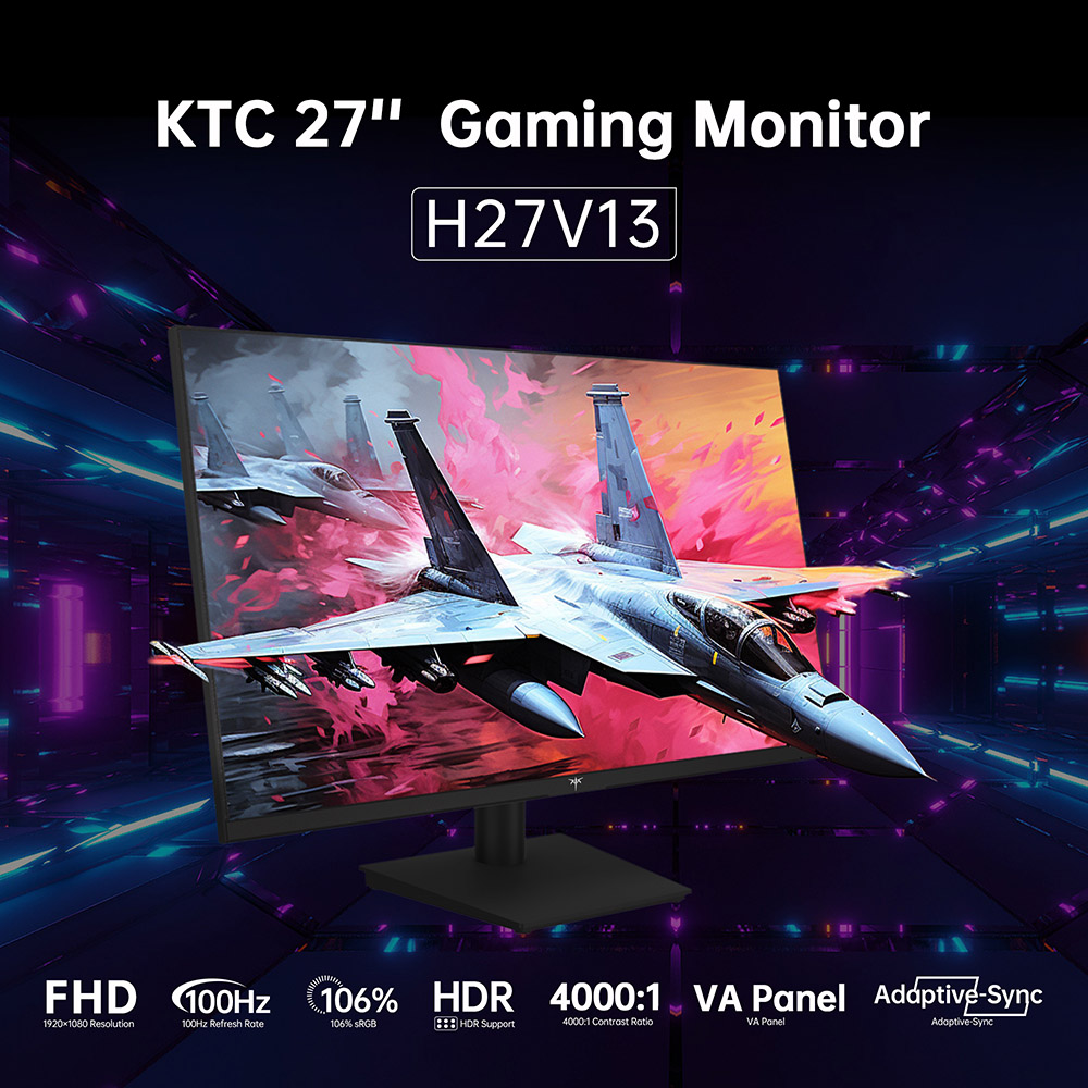 Best 27 Inch Gaming Monitor Under 200 KTC H27V13 27-inch Gaming Monitor 100Hz 10 Bit